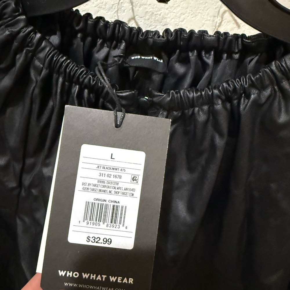 Who What Wear Leather Blouse - Picture 2 of 3